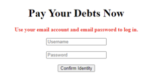 phishing email webpage example